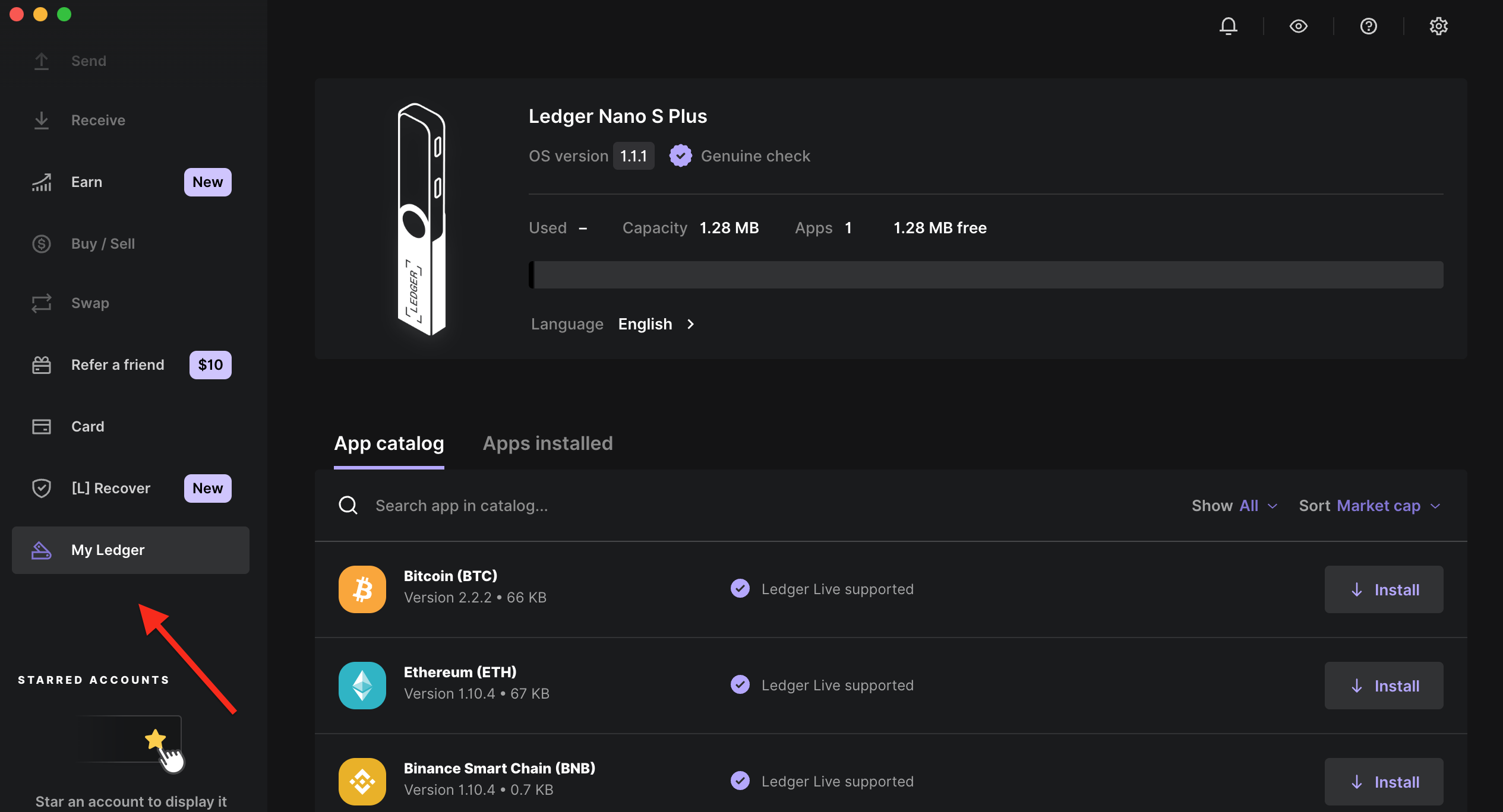 Ledger live app